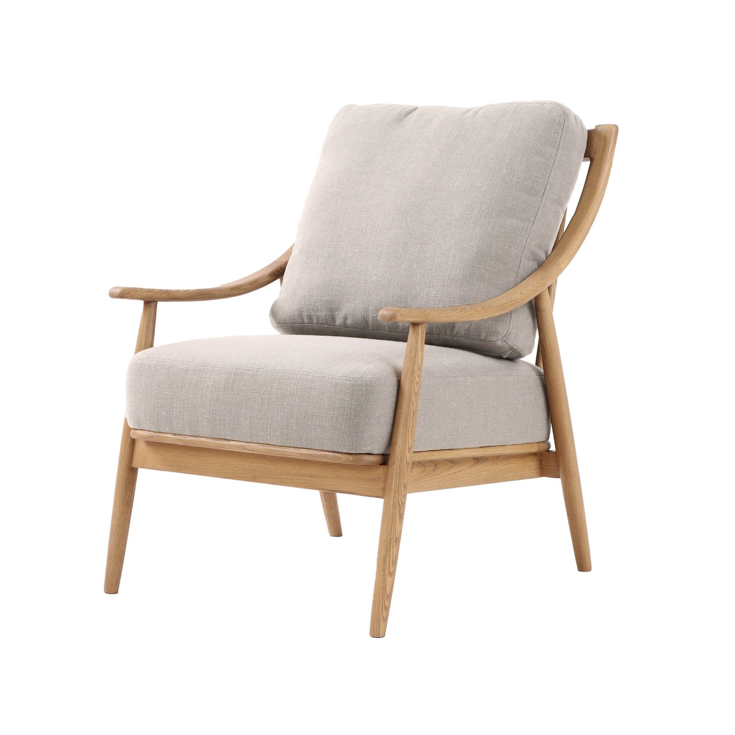 Kinsley Club Chair - Light Linen/ Natural Frame