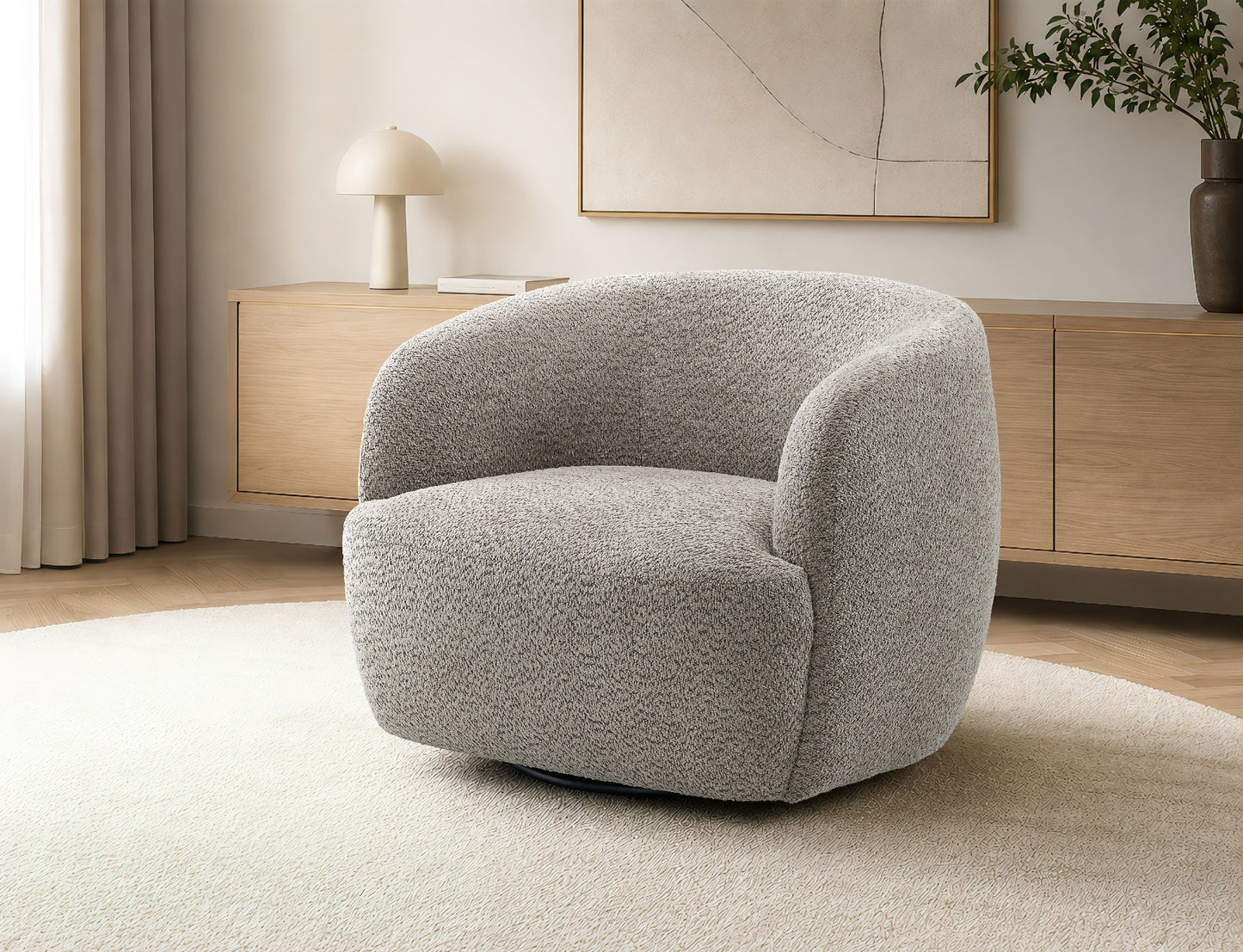 Sari Swivel ccent Chair-Taupe