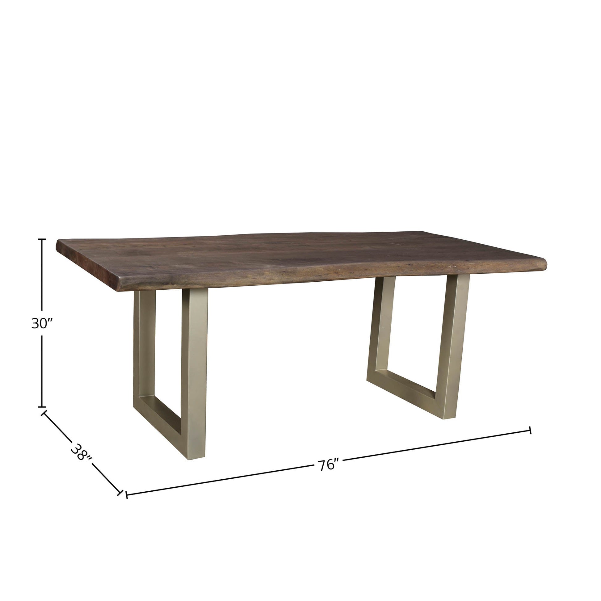TAJ Dining Table - Vinegar Matte Top/ U Tube Metal Base