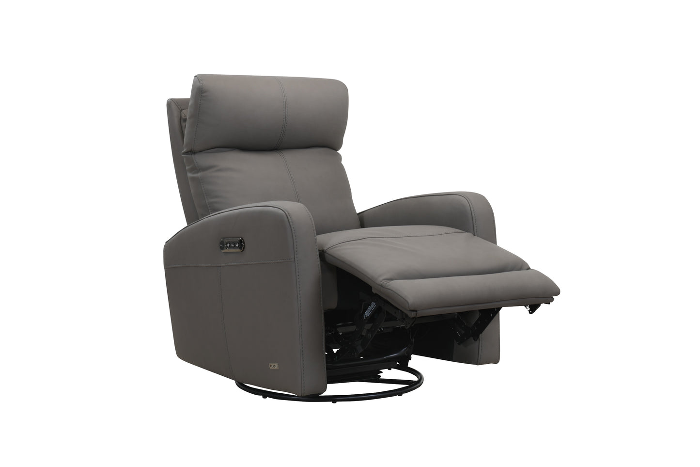Sophia Leather Swivel Power Recliner Chair -Dark Taupe
