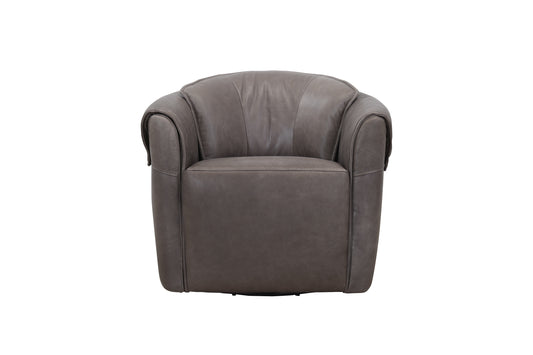 Milan Swivel Accent Chair – Grey Leather
