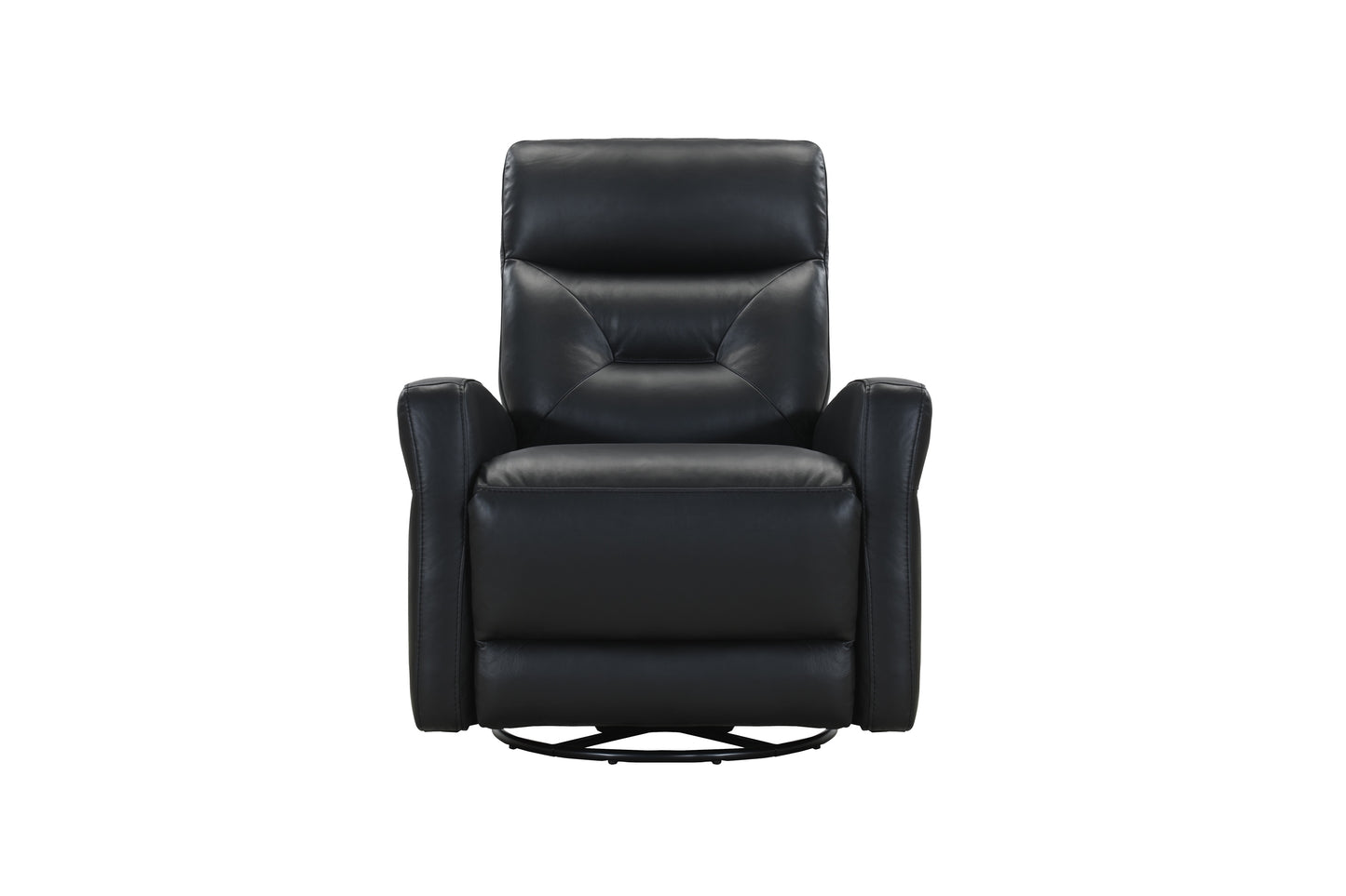 Paula Leather Swivel Power Recliner Chair-Black