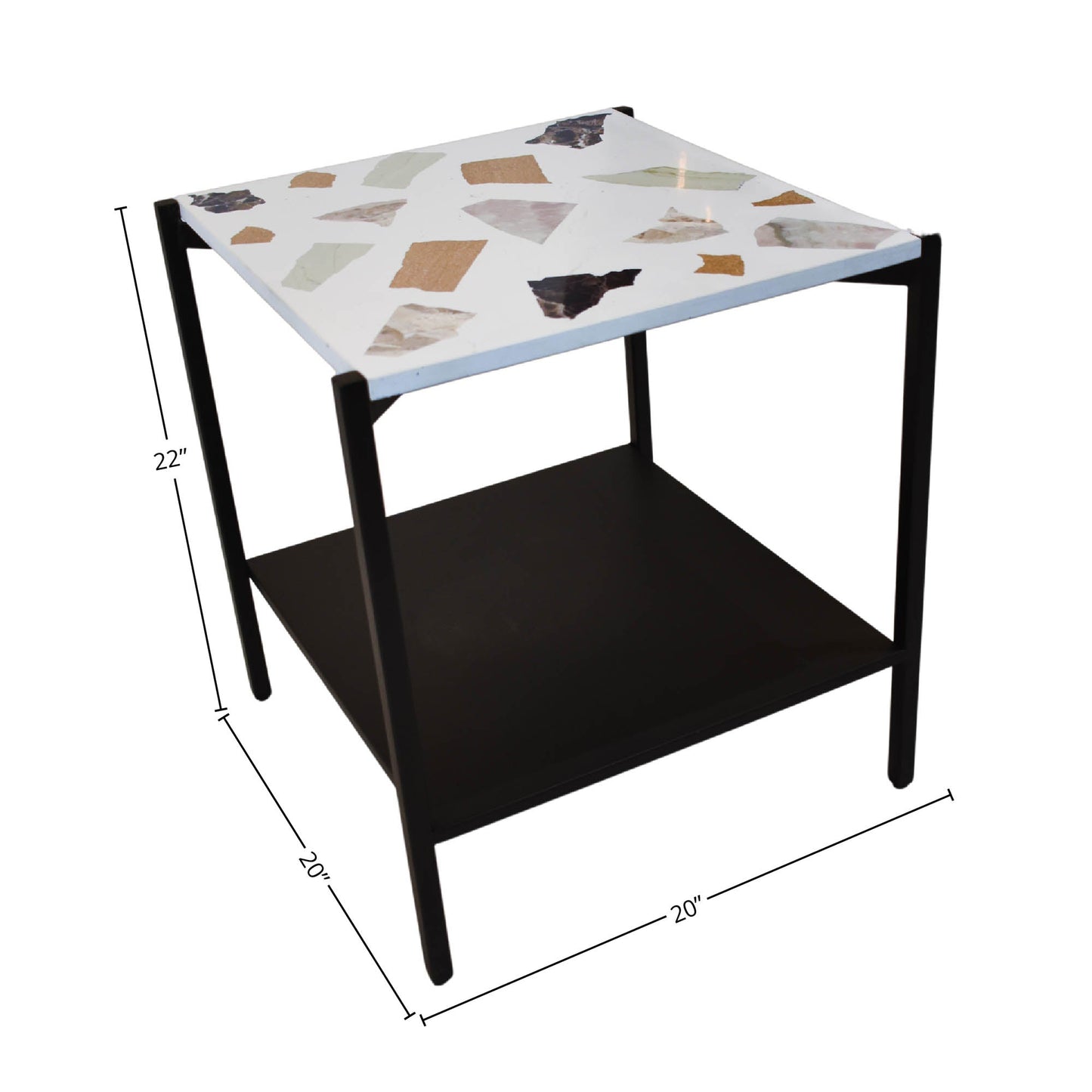 Terrazzo Side Table - White Mosaic