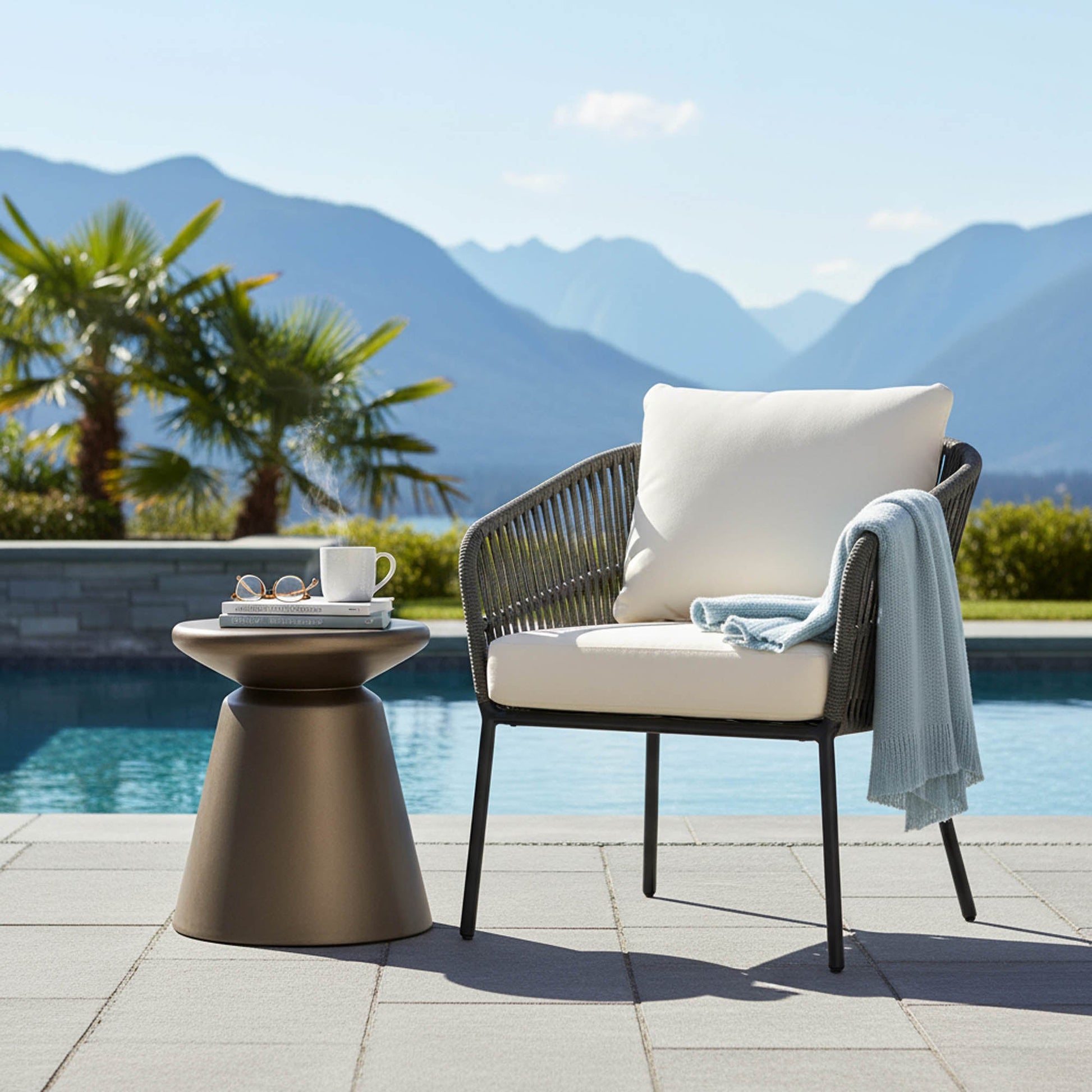 Concrete Mineral Side Table - Bronze