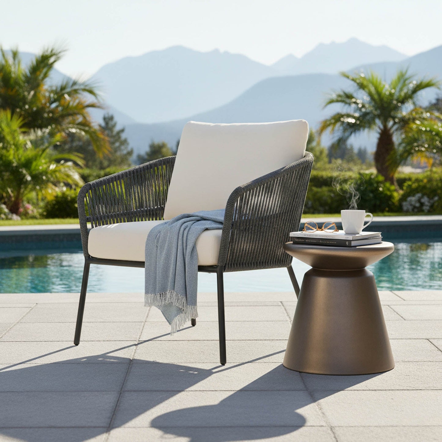 Concrete Mineral Side Table - Bronze