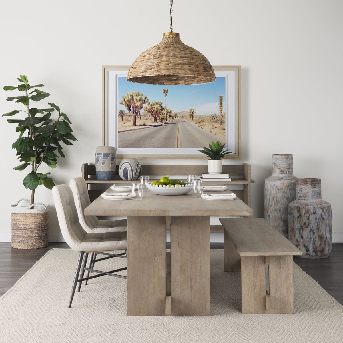 Aida Dining Table Light Gray Wood - dining-table