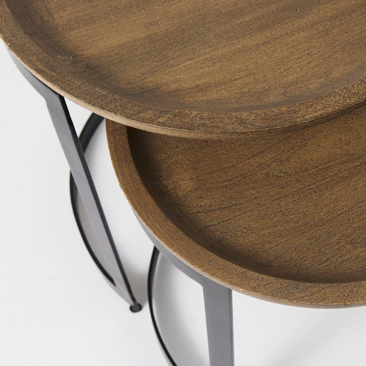 Aisley Accent Table Brown Wood | Black Metal - accent-tables