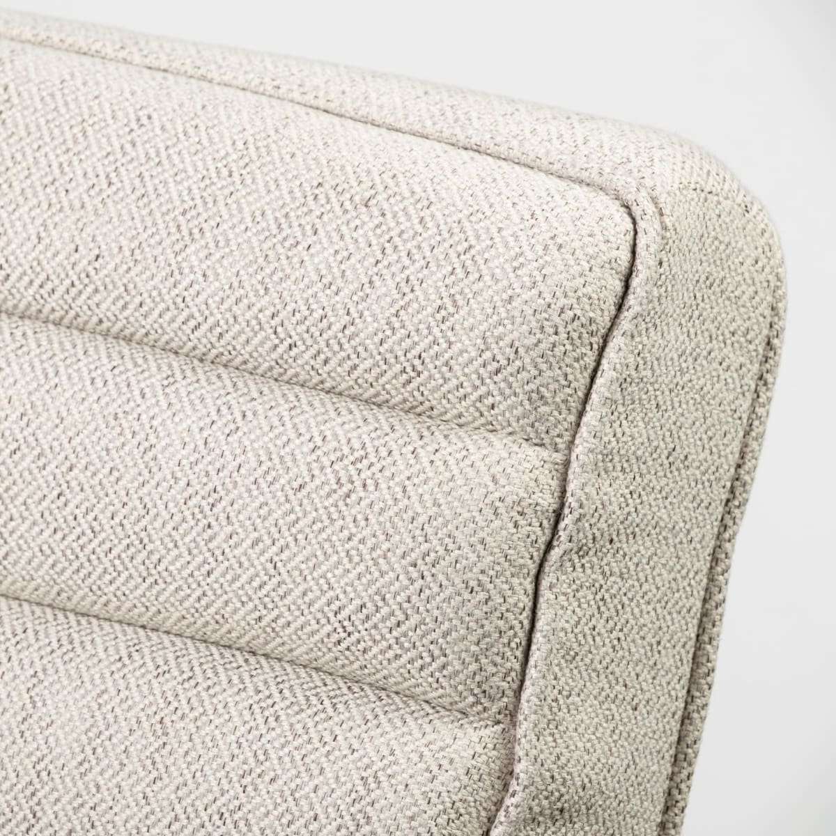 Ajax Upholstered Accent Chair Cream Fabric | Brown Wood - accent-chairs