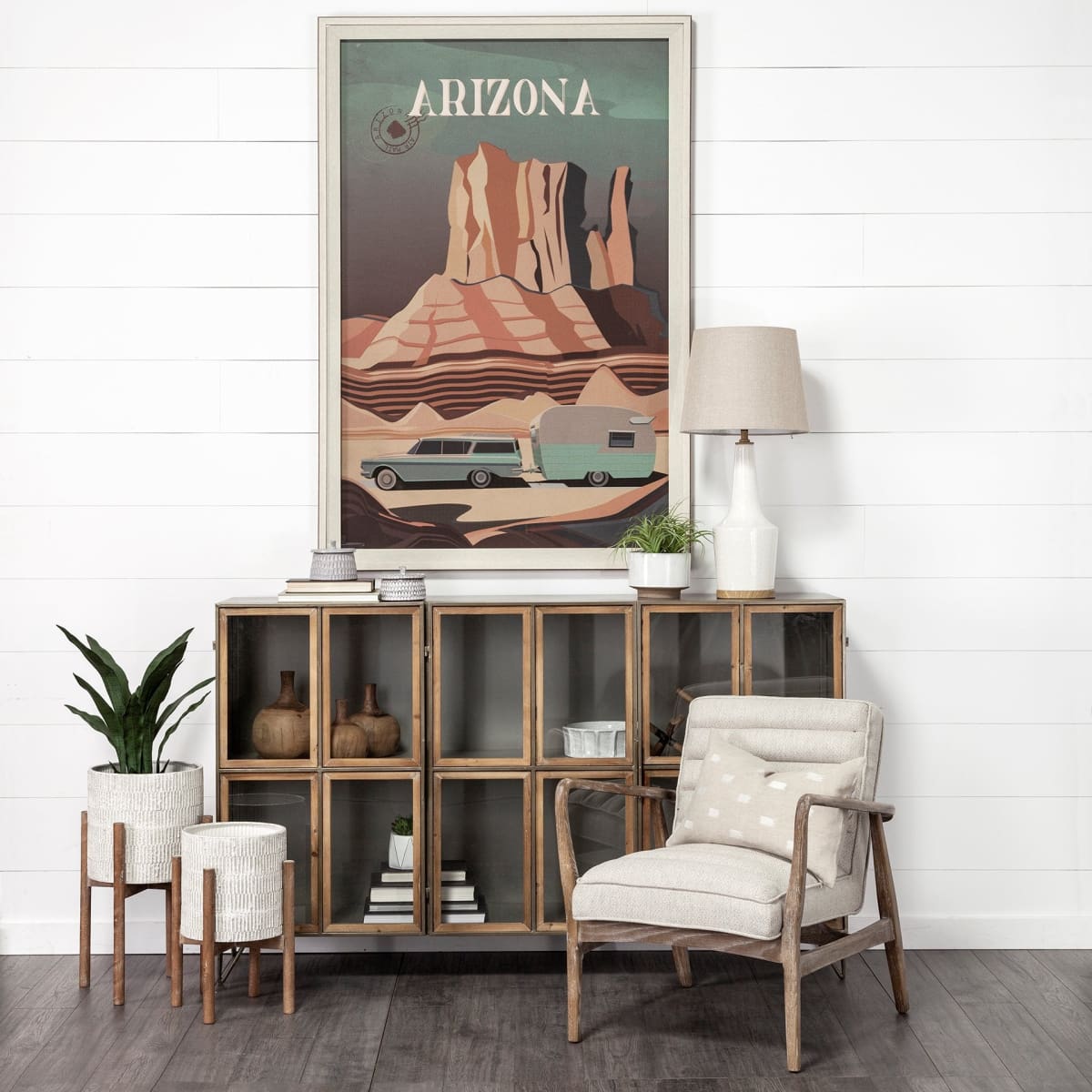 Ajax Upholstered Accent Chair Cream Fabric | Brown Wood - accent-chairs
