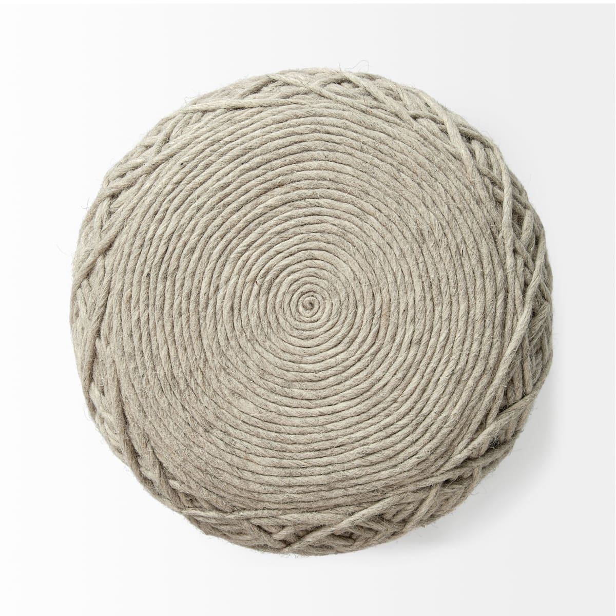 Allium Pouf Beige Wool - poufs
