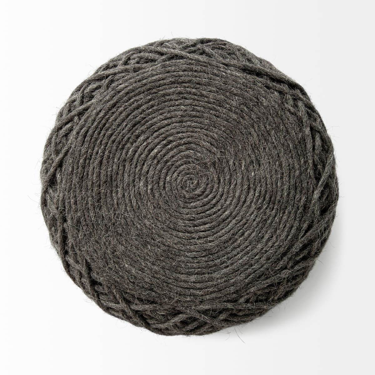 Allium Pouf Gray Wool & Polyester - poufs