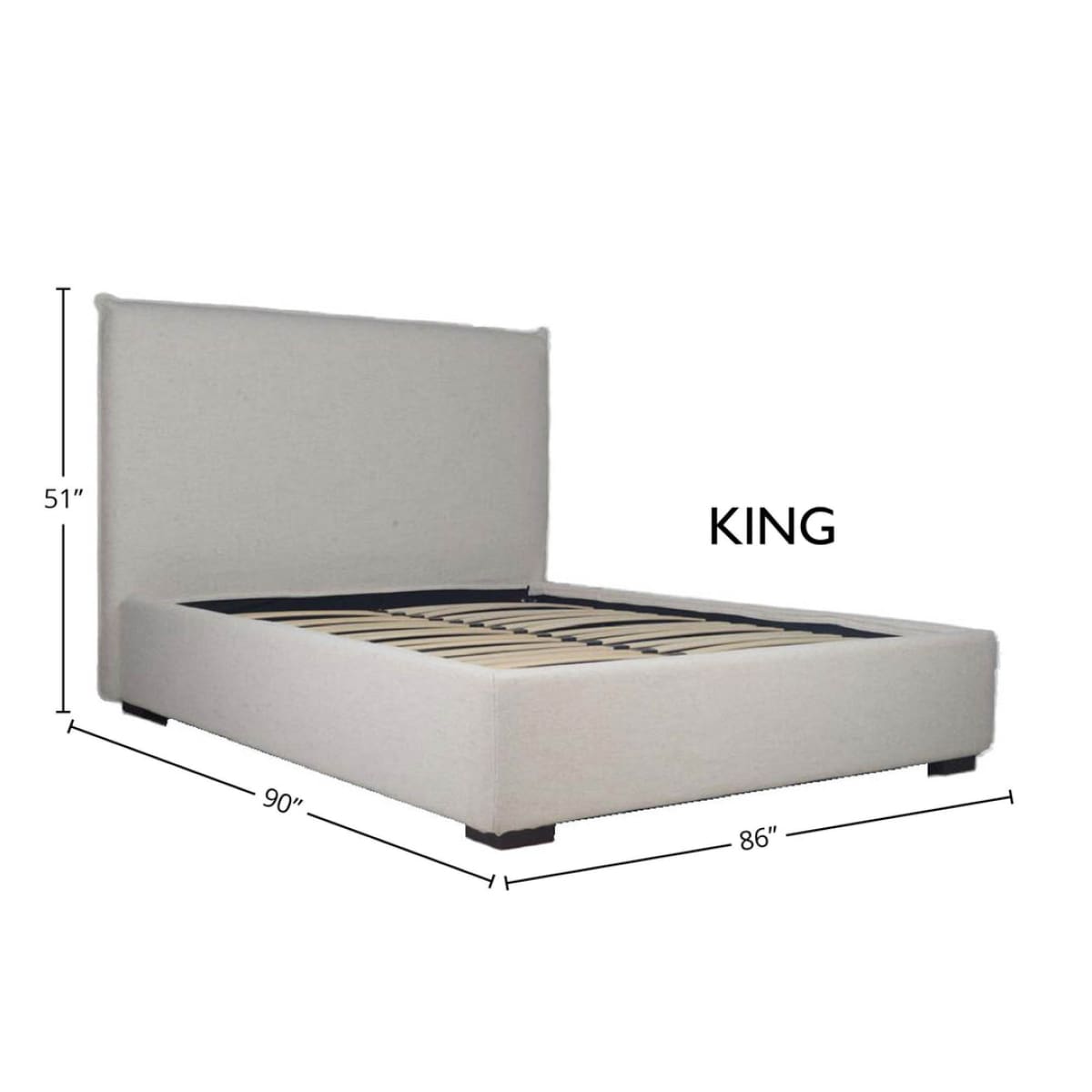 Allure Storage King Bed - Maya Oatmeal - lh-import-beds