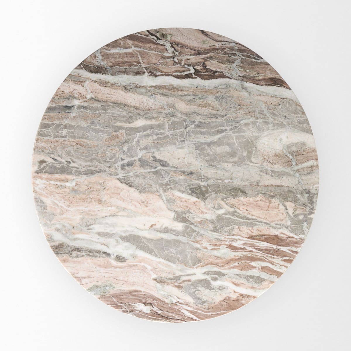 Allyson Dining Table Pink Marble | Brown Wood | 54’’ - dining-table