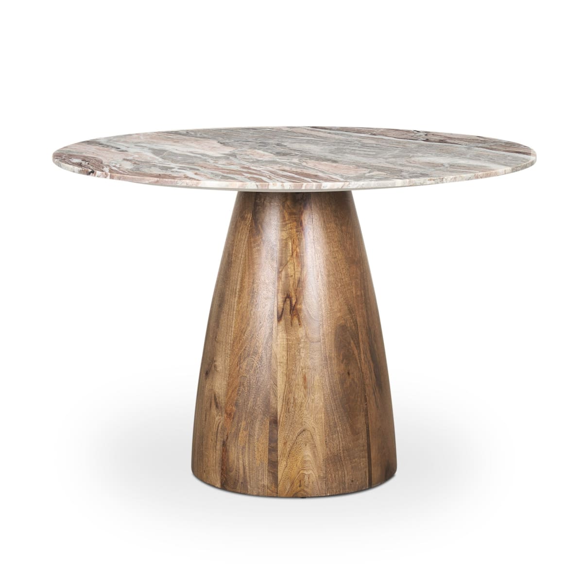 Allyson Dining Table Pink Marble | Brown Wood | 54’’ - dining-table