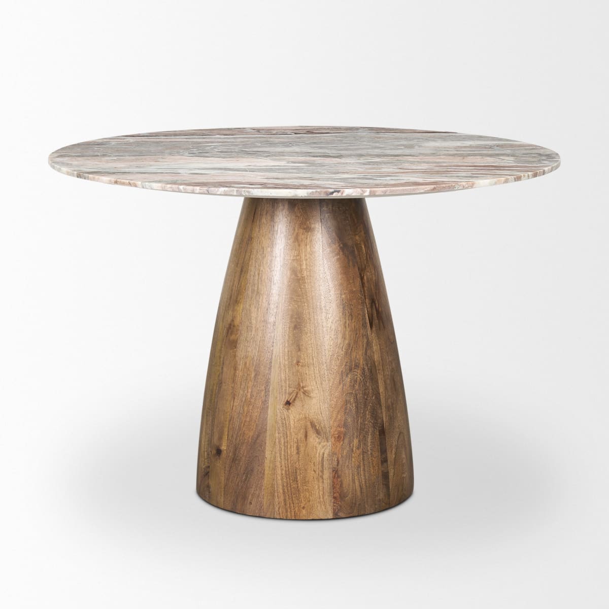 Allyson Dining Table Pink Marble | Medium Brown Wood - dining-table