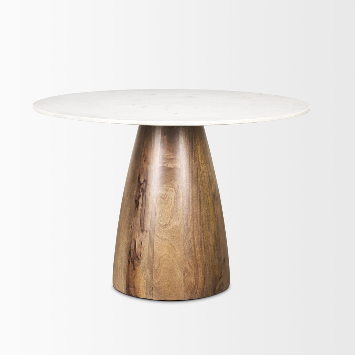 Allyson Dining Table White Marble | Medium Brown Wood - dining-table