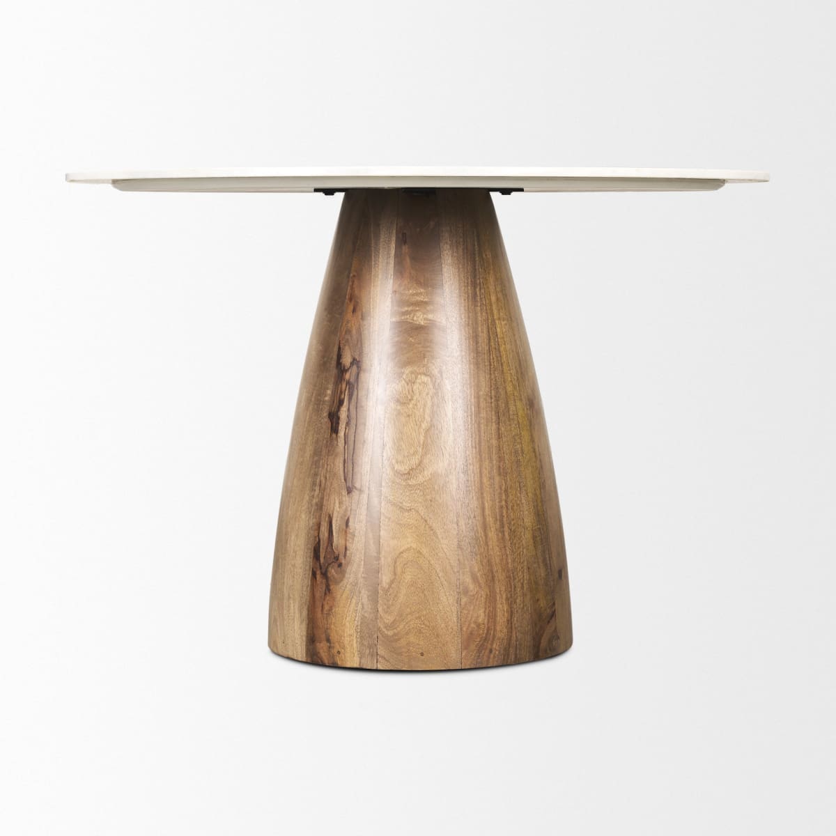 Allyson Dining Table White Marble | Medium Brown Wood - dining-table