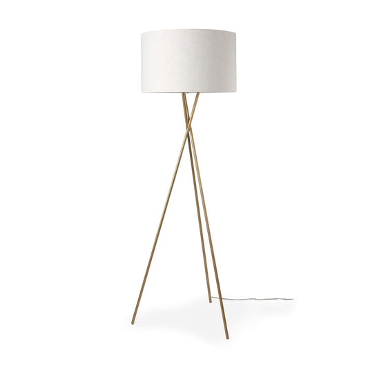 Ambrose Floor Lamp Gold Metal | Cream Shade - floor-lamps