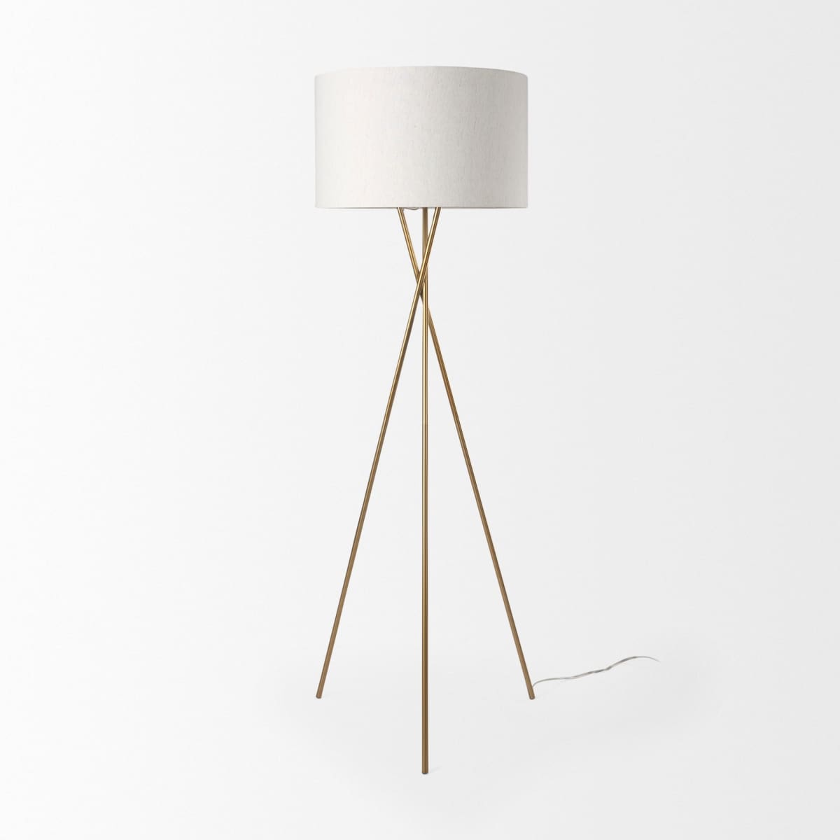 Ambrose Floor Lamp Gold Metal | Cream Shade - floor-lamps