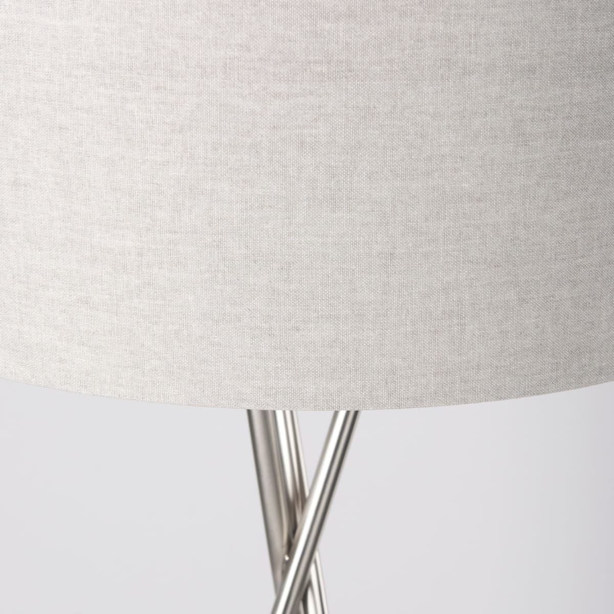 Ambrose Floor Lamp Silver Metal | Beige Shade - floor-lamps
