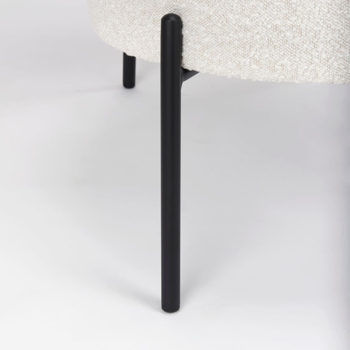 Amelia Accent Chair Cream Bouclé Fabric | Black Metal - accent-chairs