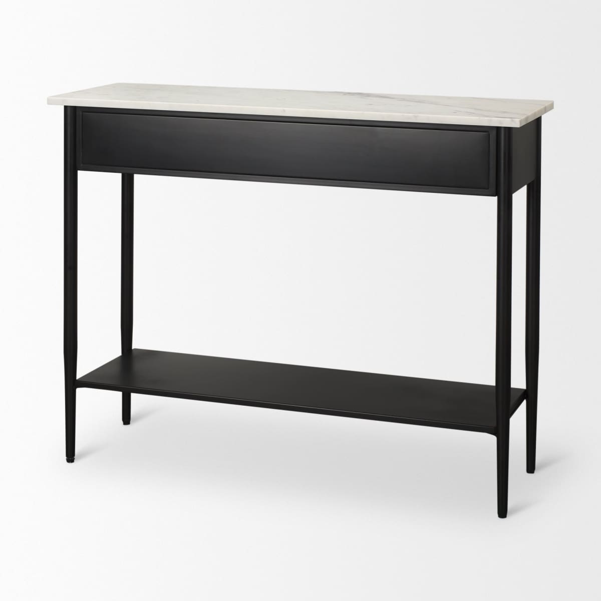 Amika Console Table Black Metal | White Marble - console-tables