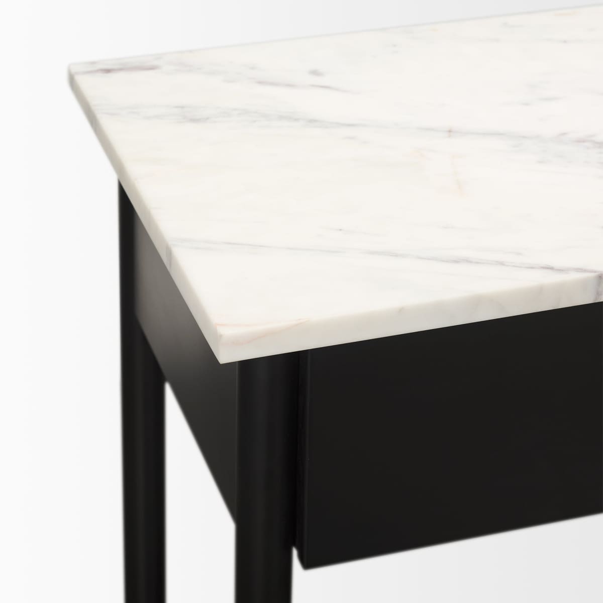 Amika Console Table Black Metal | White Marble - console-tables