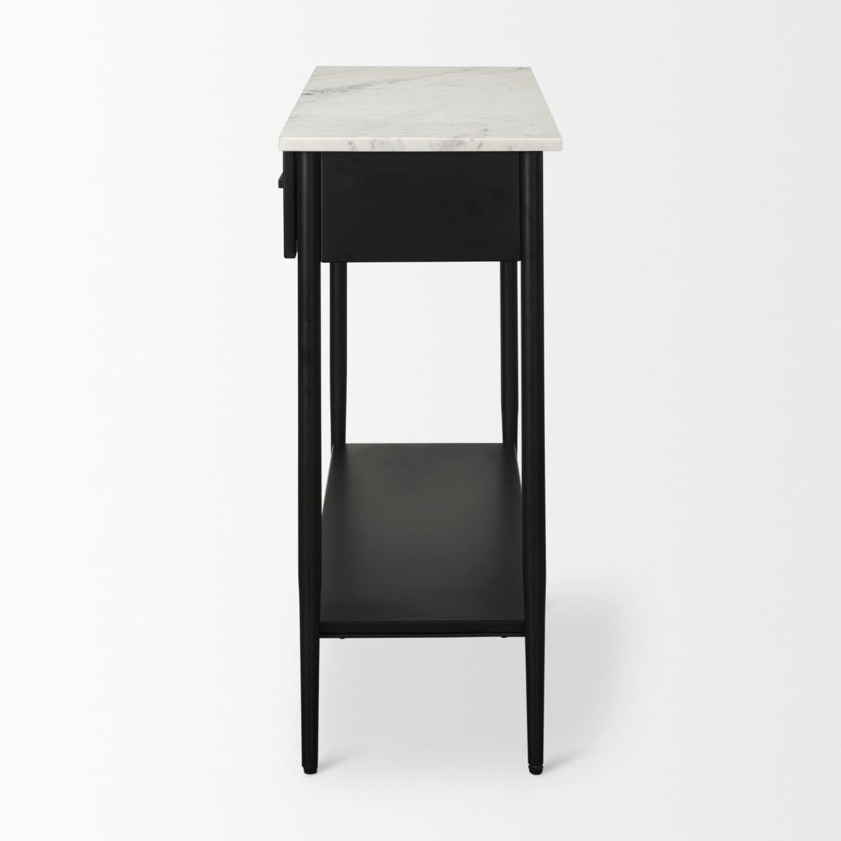 Amika Console Table Black Metal | White Marble - console-tables