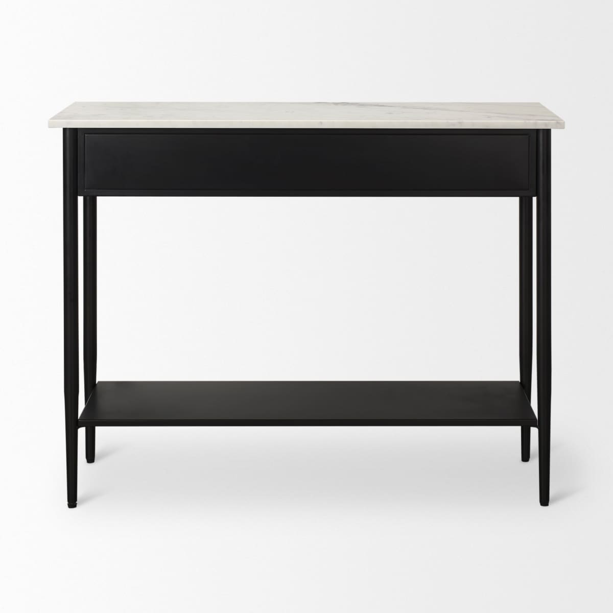 Amika Console Table Black Metal | White Marble - console-tables