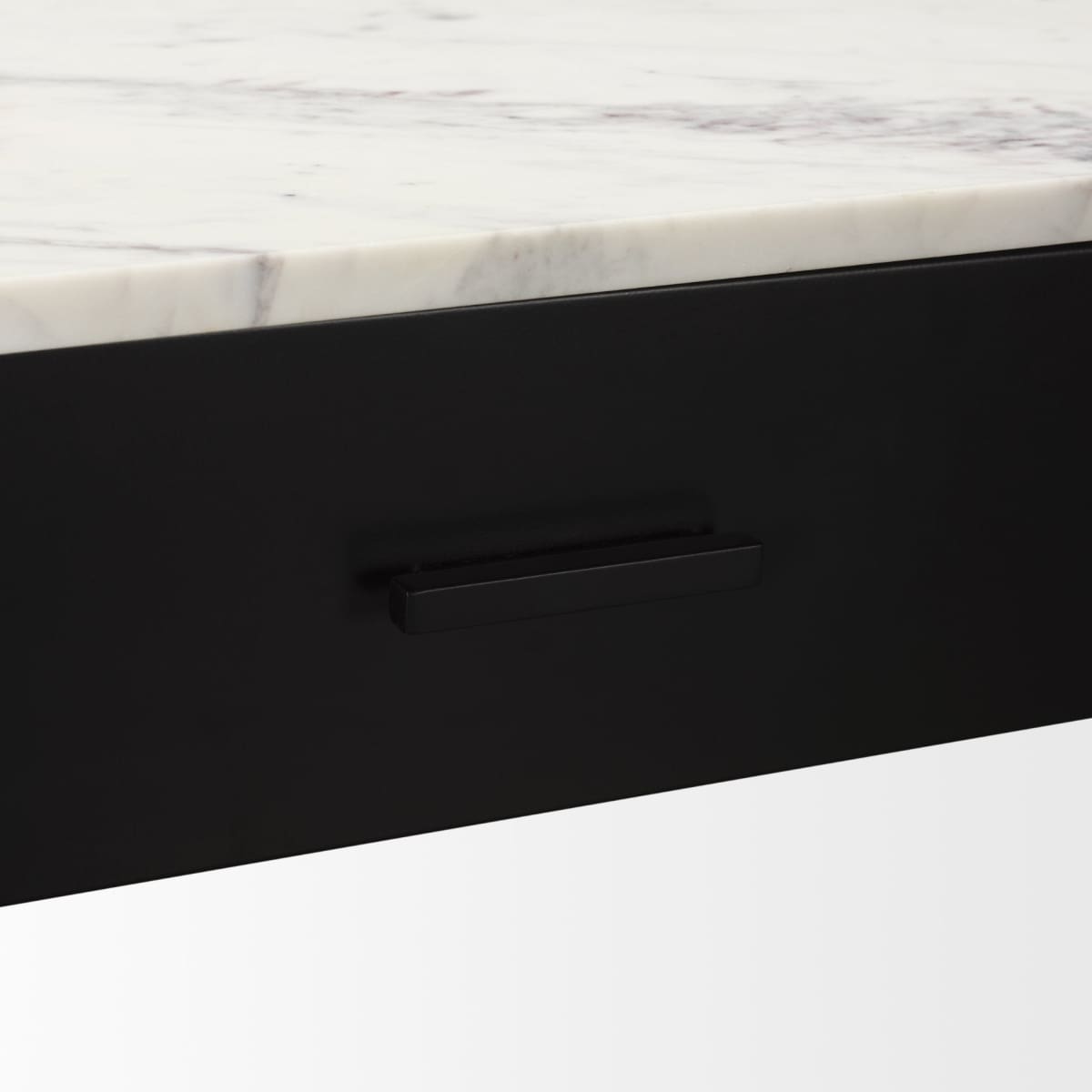 Amika Console Table Black Metal | White Marble - console-tables