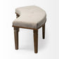 Aponas Bench Beige Fabric | Brown Wood - benches