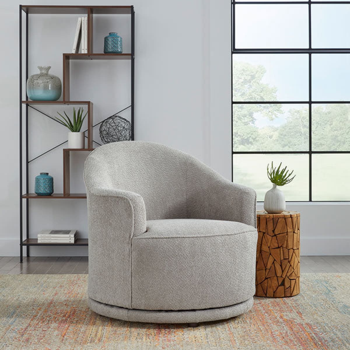 April Swivel Barrel Chair - accent-chairs