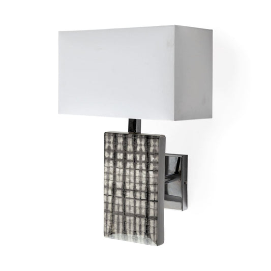 Arcadia Wall Sconce Silver Chrome | White Shade - wall-fixtures