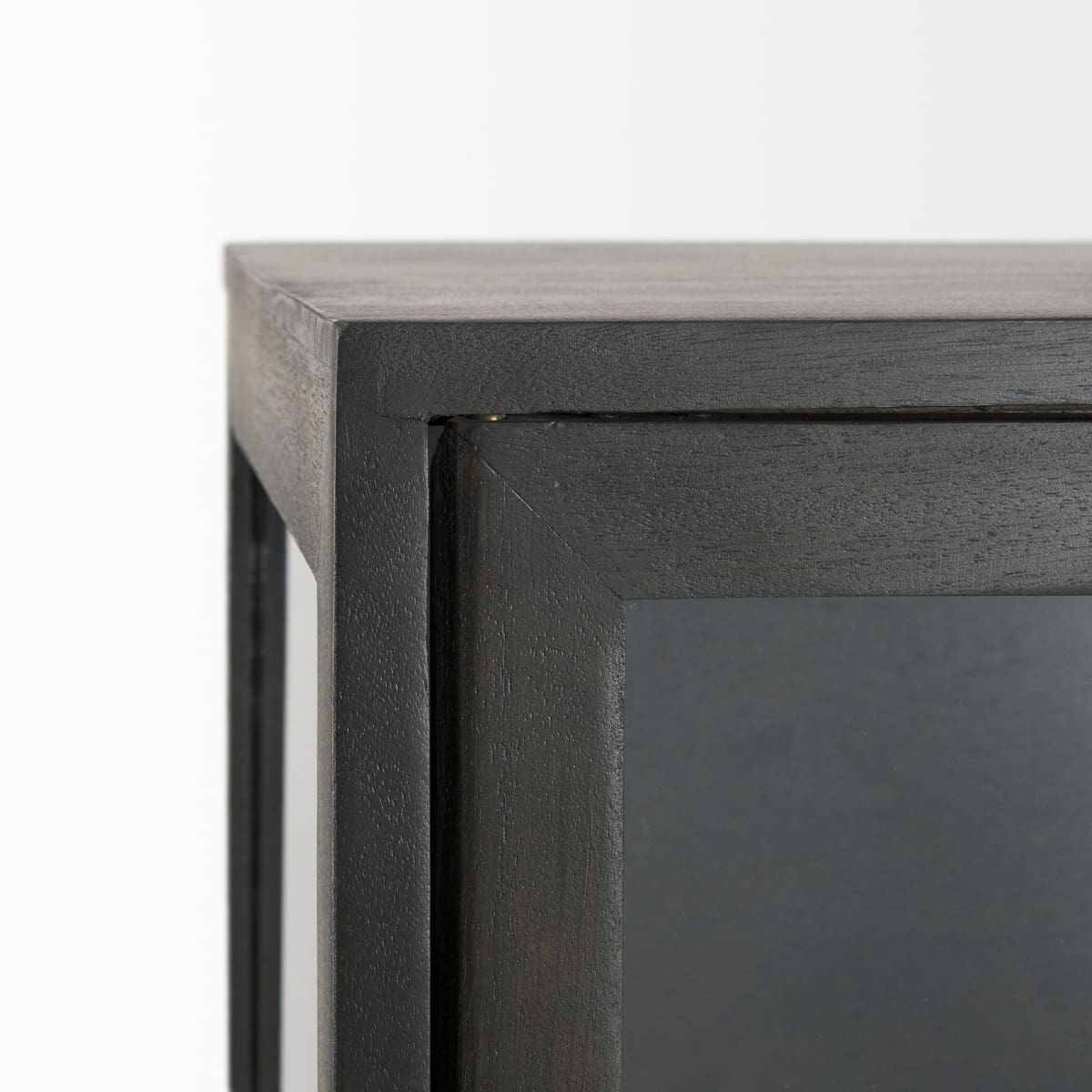 Arelius Cabinet Black-Brown Wood | Black Metal - cabinets