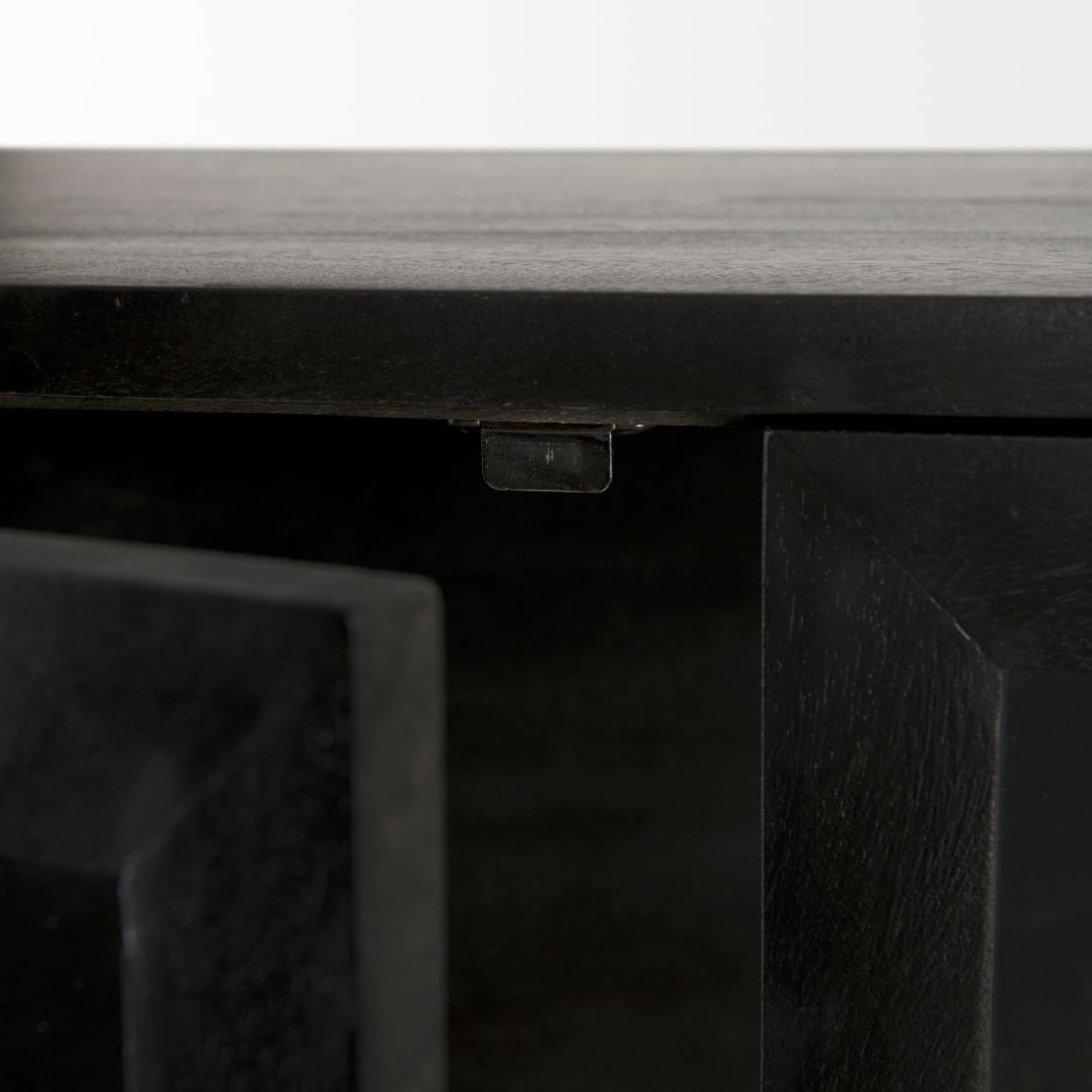 Arelius Cabinet Black-Brown Wood | Black Metal - cabinets