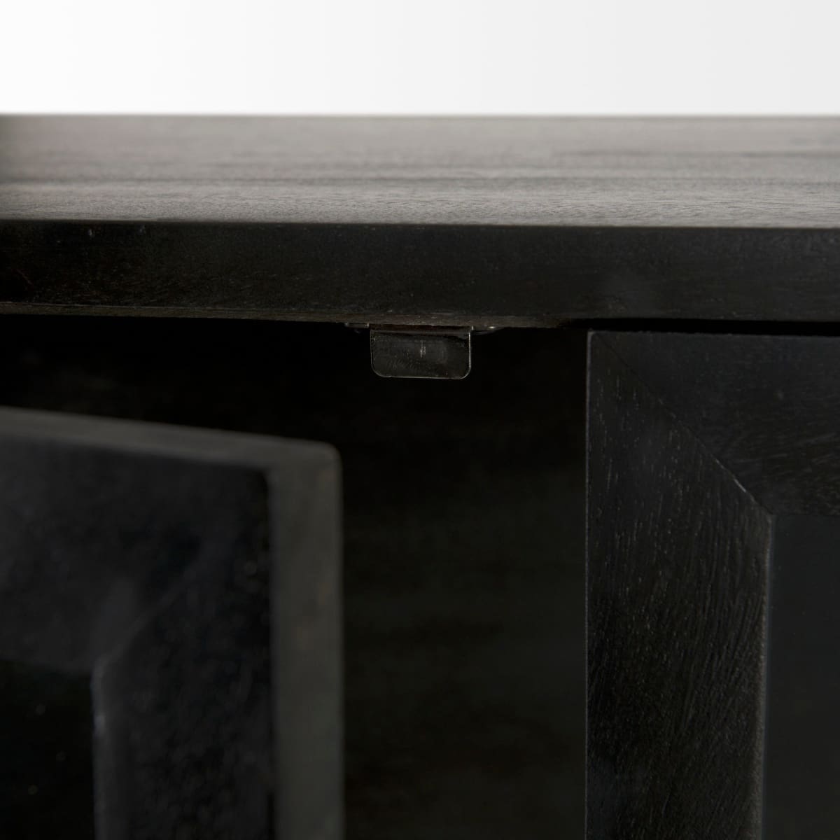 Arelius Cabinet Dark Brown Wood | Black Metal - cabinets