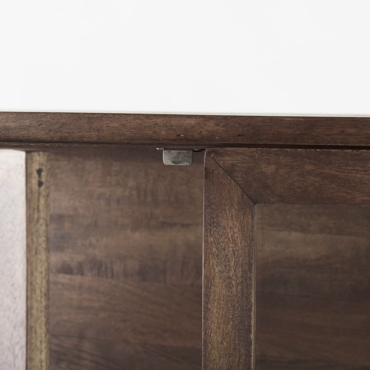 Arelius Cabinet Medium Brown Wood | Black Metal - cabinets