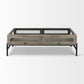 Arelius Coffee Table %7C Rectangular Gray Wood | Black Metal | Rectangular - coffee-tables