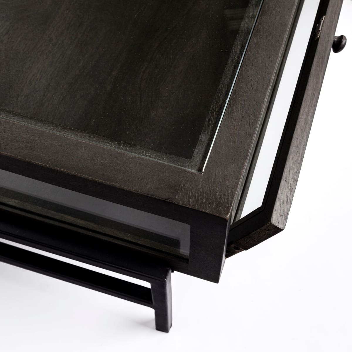 Arelius Coffee Table % 7C Square Black-Brown Wood | Black Metal | Square - coffee-tables