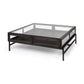 Arelius Coffee Table %7C Square Black-Brown Wood | Black Metal | Square - coffee-tables
