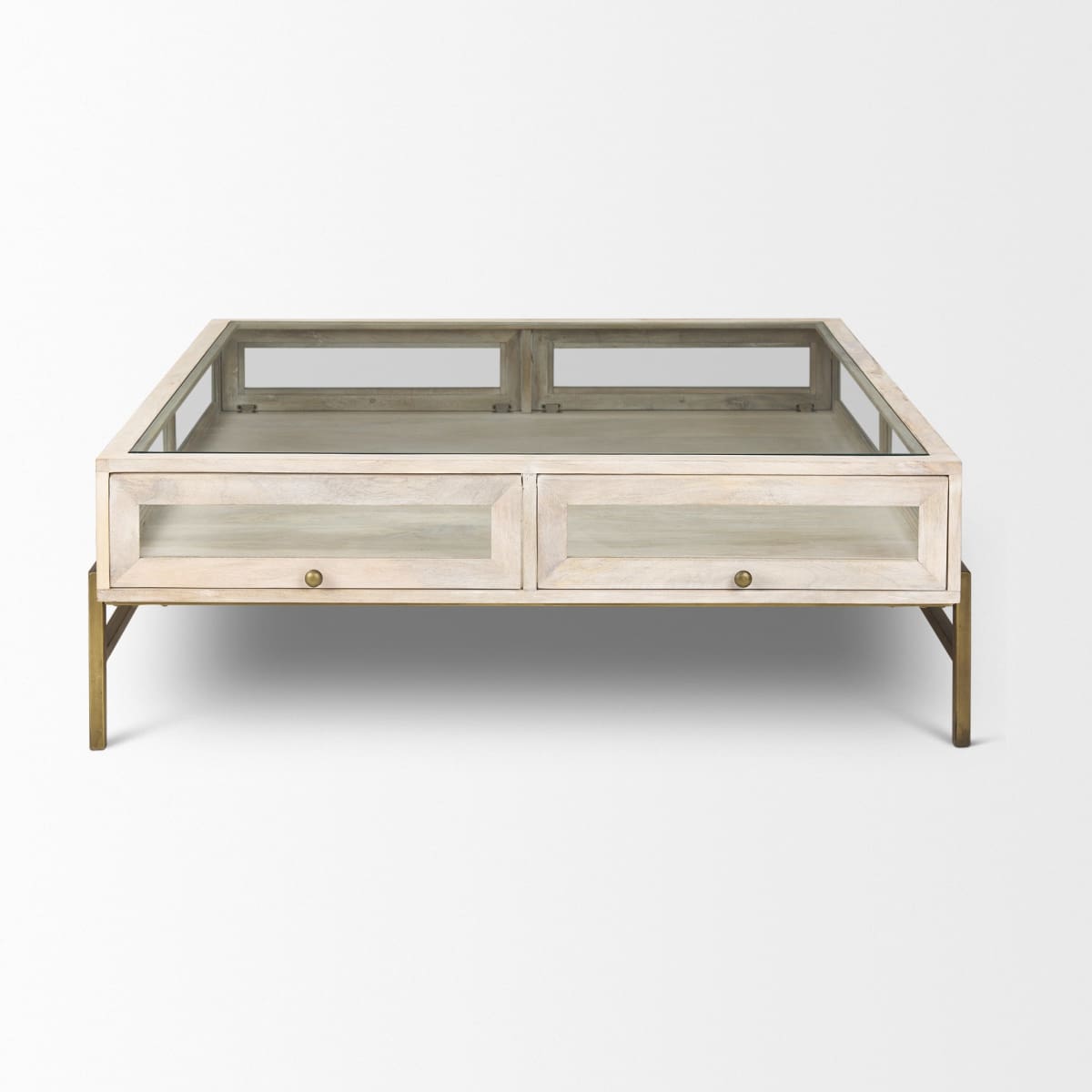 Arelius Coffee Table Series White Wood | Gold Metal | Square - coffee-tables