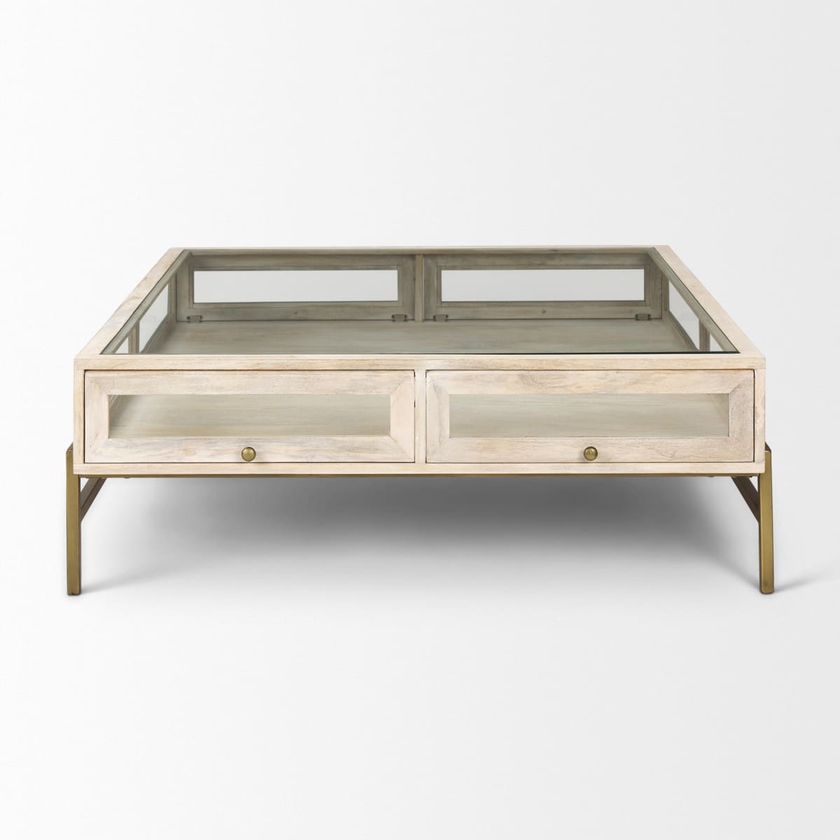 Arelius Coffee Table Series White Wood | Gold Metal | Square - coffee-tables