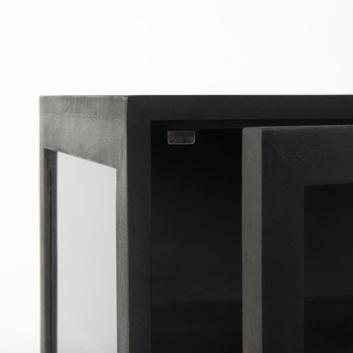 Arelius End Side Table Dark Black-Brown Wood | Black Metal - end-and-side-tables