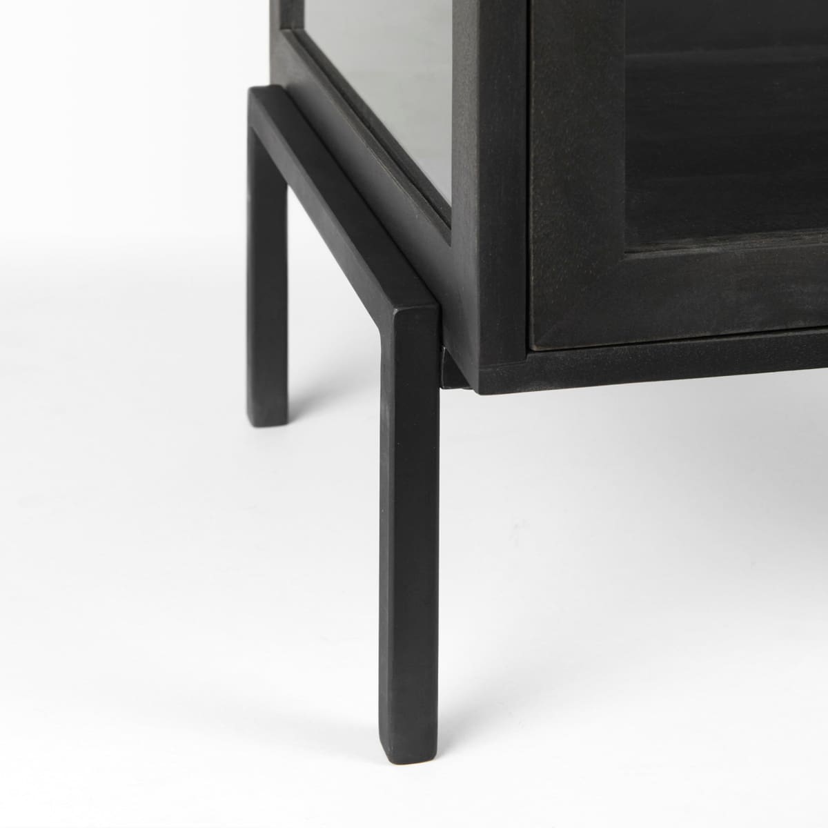 Arelius End Side Table Dark Black-Brown Wood | Black Metal - end-and-side-tables