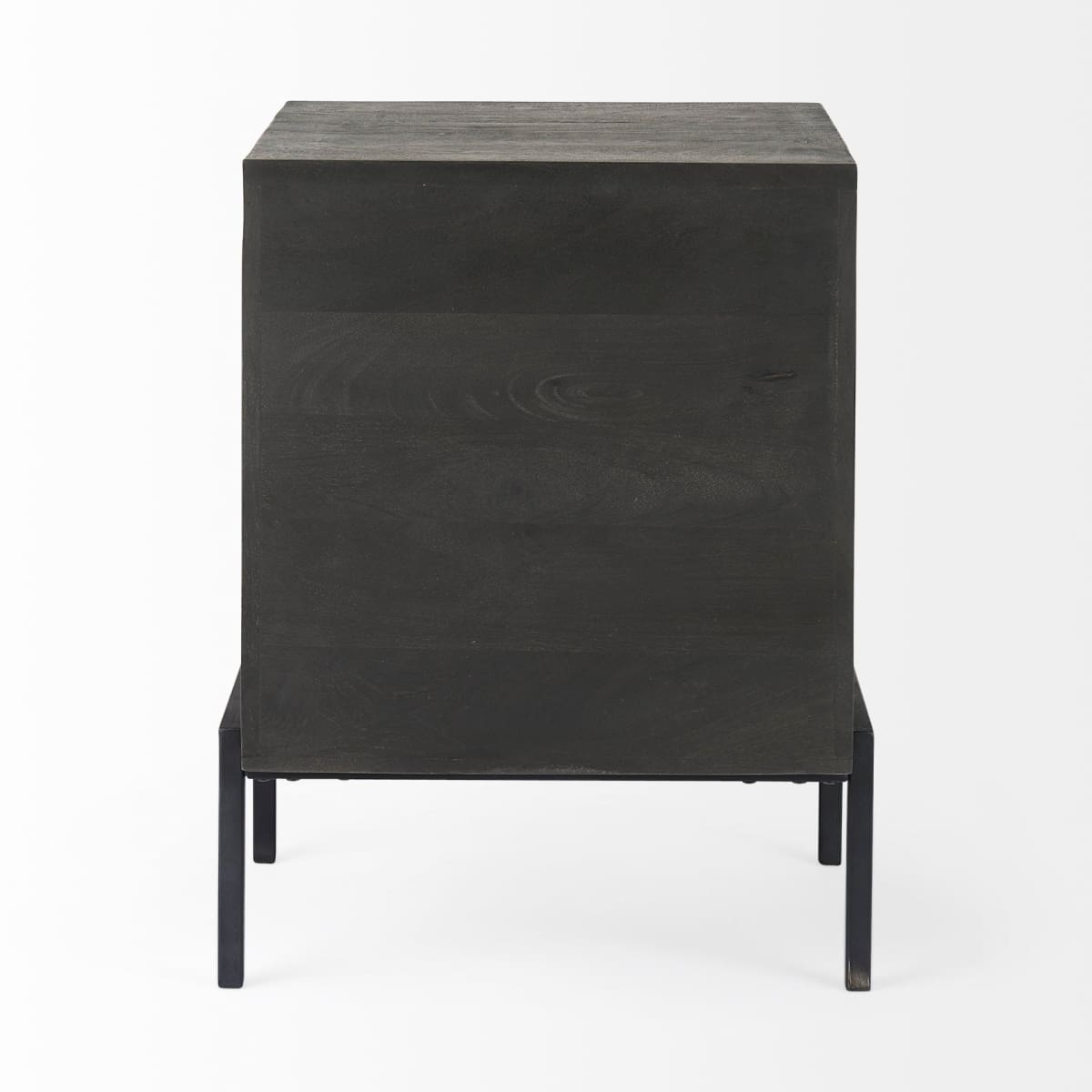 Arelius End Side Table Dark Black-Brown Wood | Black Metal - end-and-side-tables