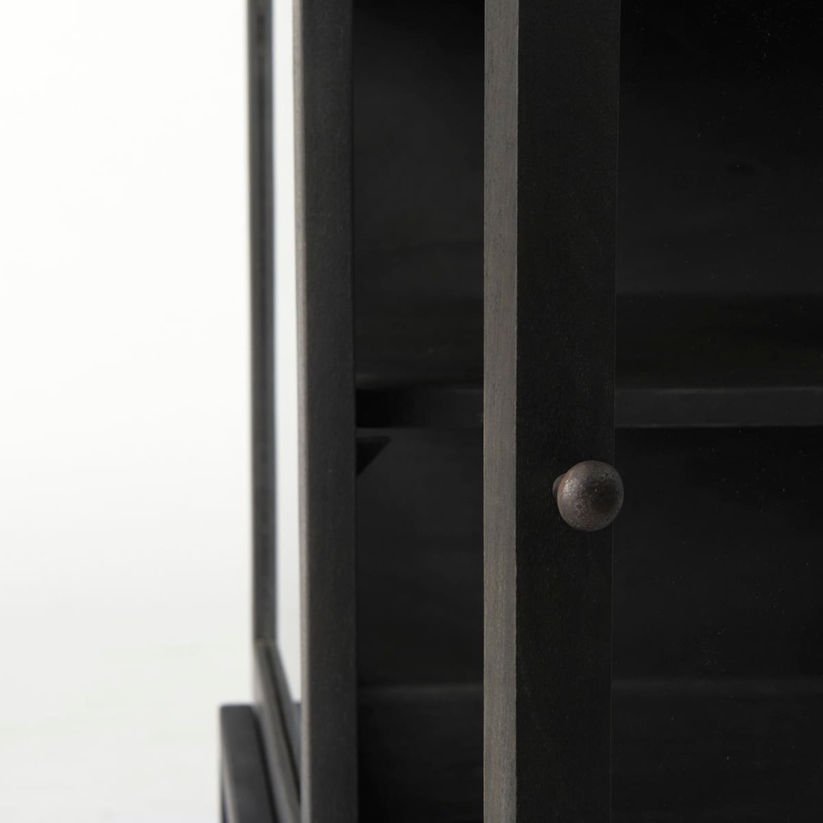 Arelius End Side Table Dark Black-Brown Wood | Black Metal - end-and-side-tables