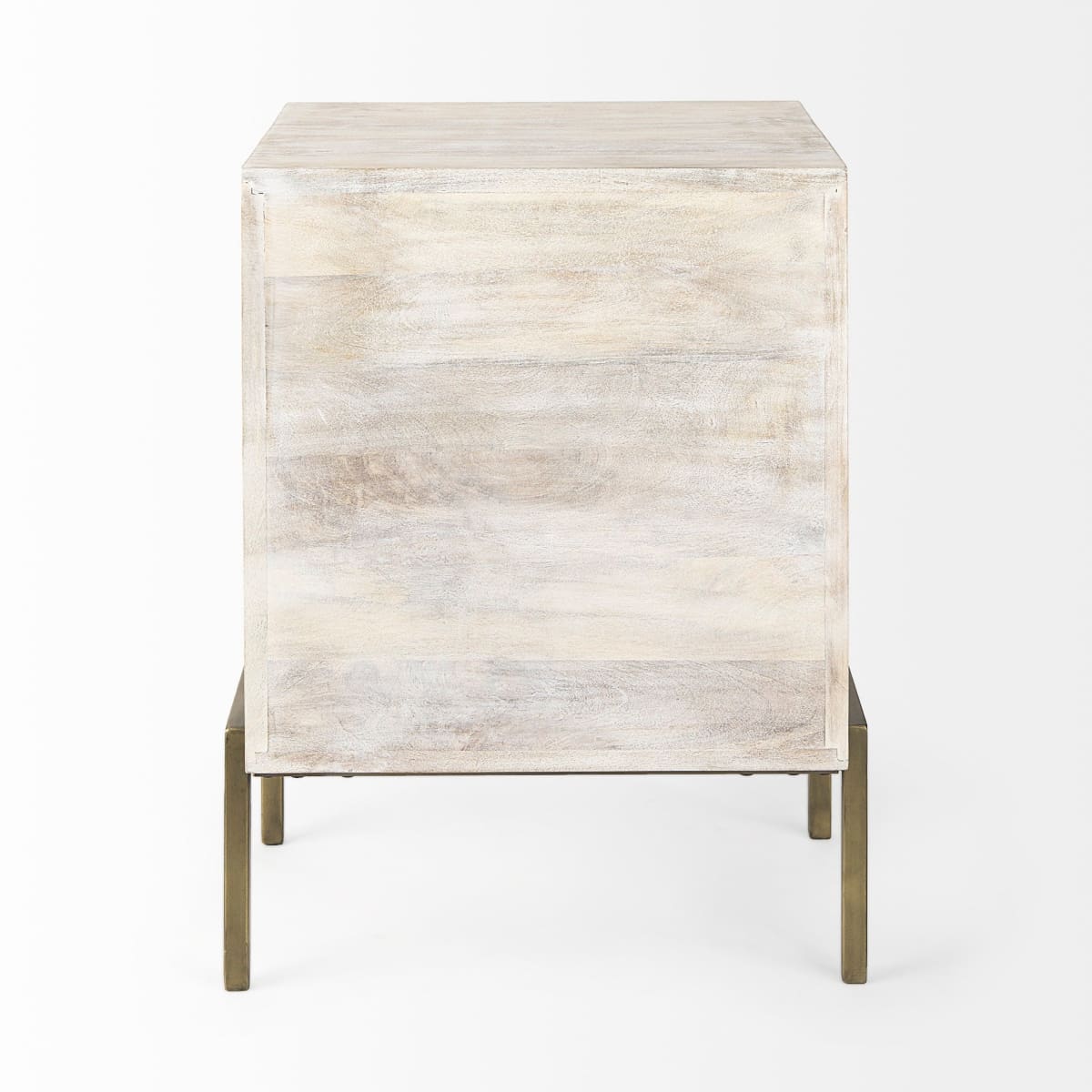 Arelius End Side Table White Wood | Gold Metal - end-and-side-tables