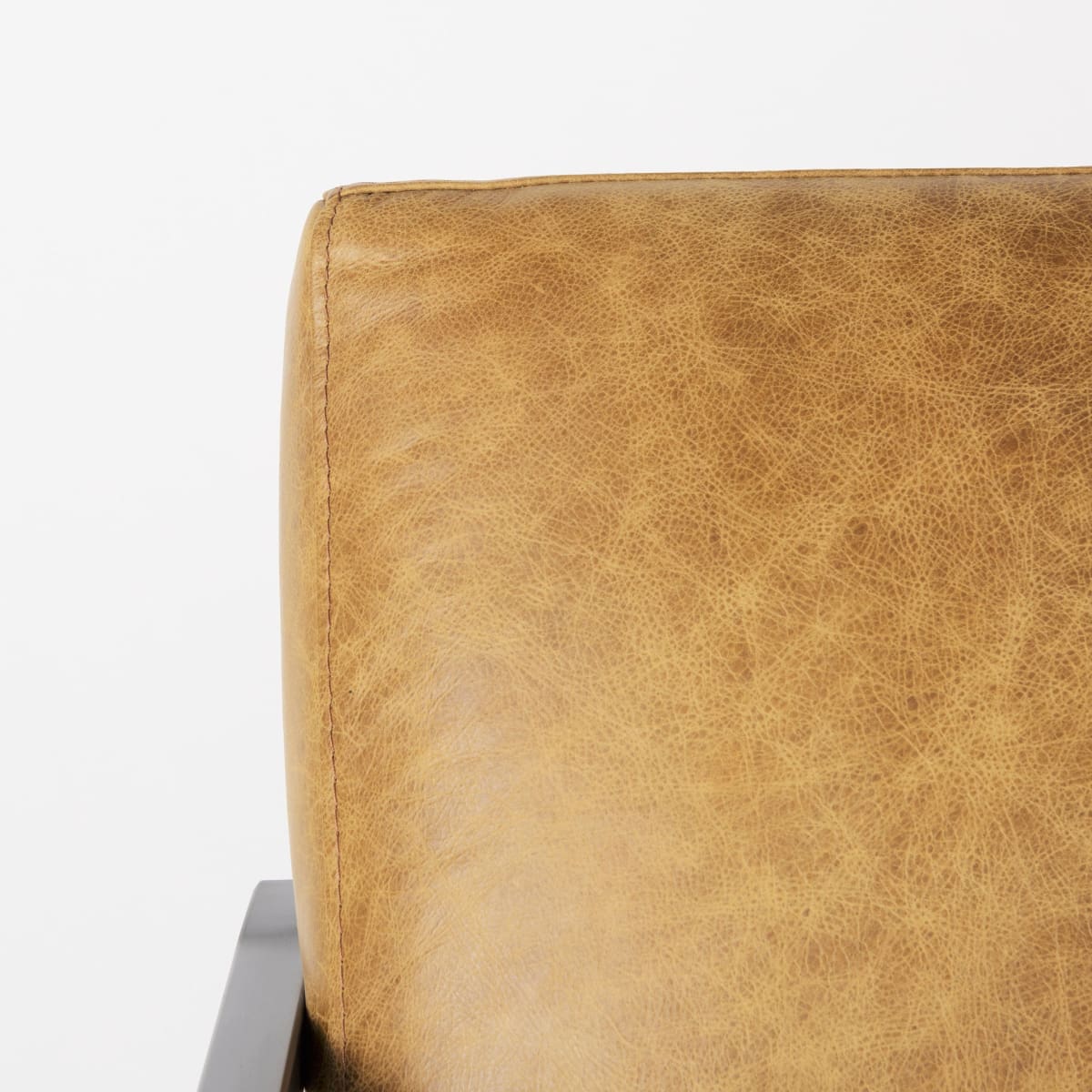 Armelle Accent Chair Brown Leather | Gray Metal - accent-chairs