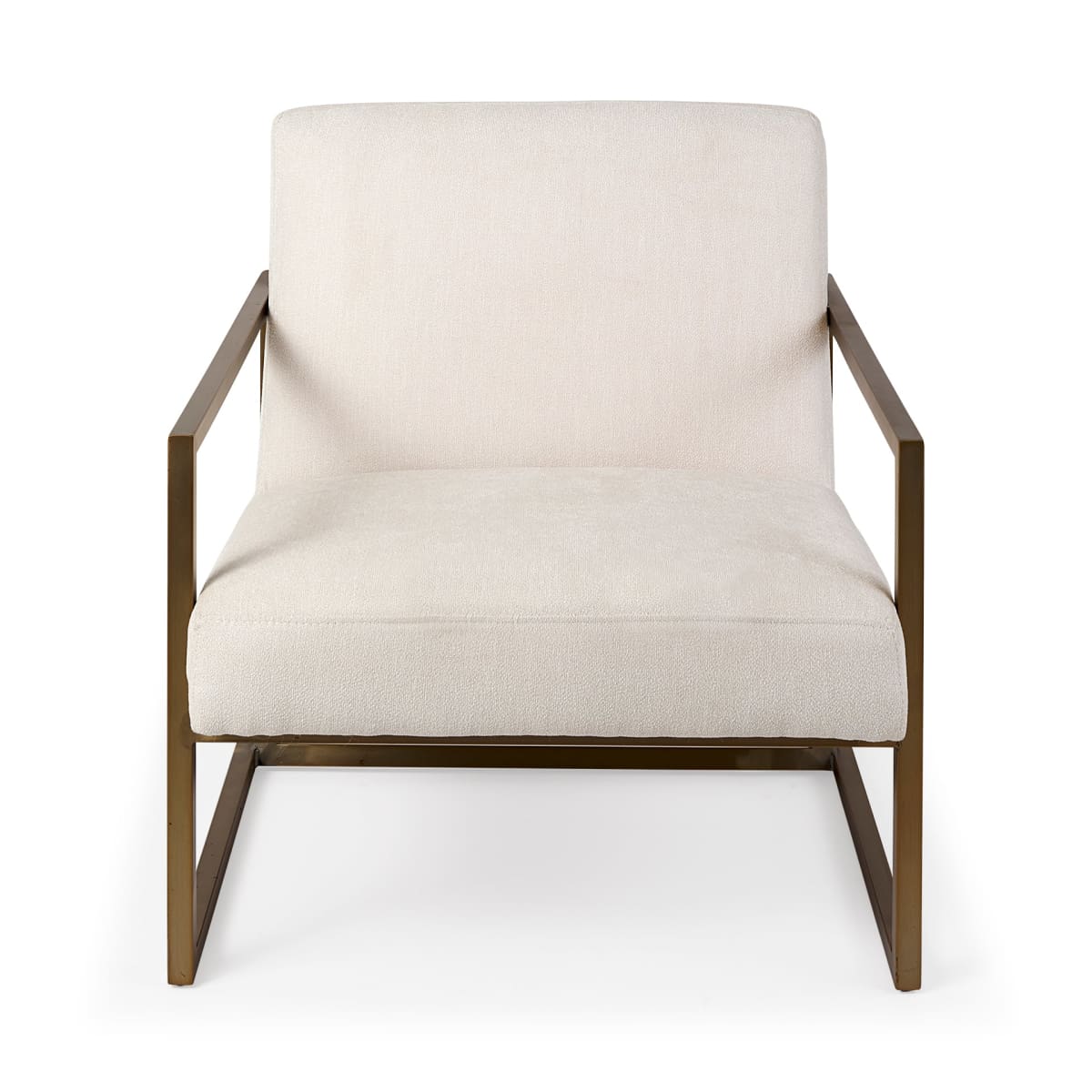 Armelle Accent Chair Cream Fabric | Gold Metal - accent-chairs