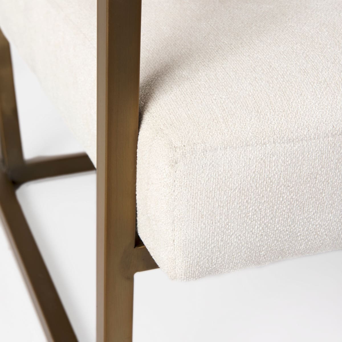 Armelle Accent Chair Cream Fabric | Gold Metal - accent-chairs